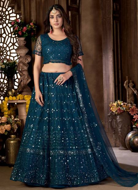 Teal Blue Colour Zeeya Mehak Wedding Wear Wholesale Designer Lehenga Choli Catalog 7001