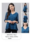 Teal Blue Janasya Party Wear Ladies Top Catalog 4208
