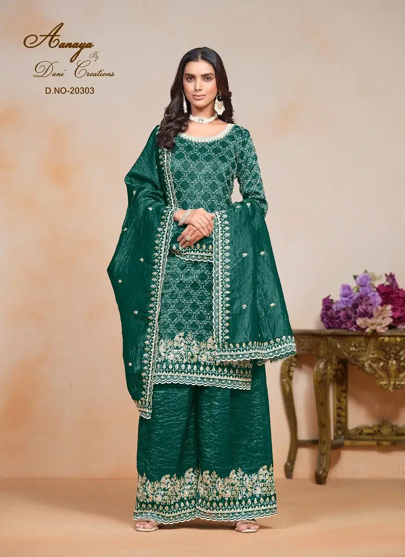 Teal Colour Aanaya Vol 203 By Dani Gold Crush Salwar Suit Suppliers In India 20303