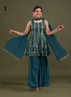 Teal Colour Beriston 108 Faux Georgette Readymade Sharara Suits Wholesale Online 1