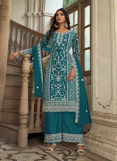 Teal Colour Khwaab By Fk Fashion Wedding Salwar Suits Wholesalers In Delhi 1011-J