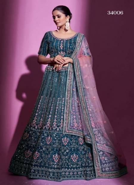 Teal Colour Kimaya Vol 2 Wedding Wear Wholesale Designer Lehenga Choli 34006