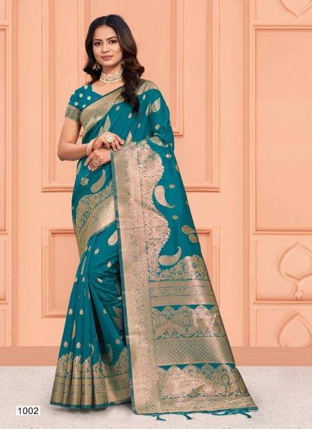 Teal Colour Plazzo Silk Vol 5 By Bunawat Wedding Wear Silk Sarees Manufacturers 1002