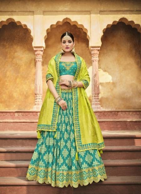 Teal Colour Tathstu Hit Collection Wedding Wear Silk Lehenga Wholesale Market In Surat 5006