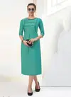 Teal Cotton kurty 1008