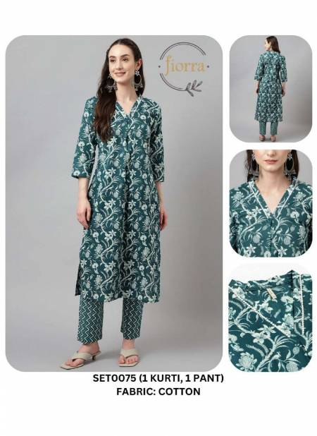 Teal Green Colour Fiorra SET0000 10 Summer Special Printed Designer Kurti With Bottom Wholesale Online SET0075