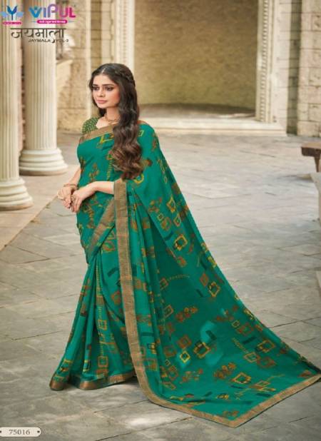Teal Green Colour Jaymala Vol 3 By Vipul Georgette Printed Daily Wear Sarees Wholesale Online 75016