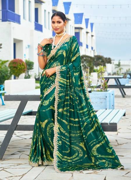 Teal Green Colour Nirvee By Sr Velvet Chiffon Embroidery Wholesale Saree Suppliers In Mumbai 1007