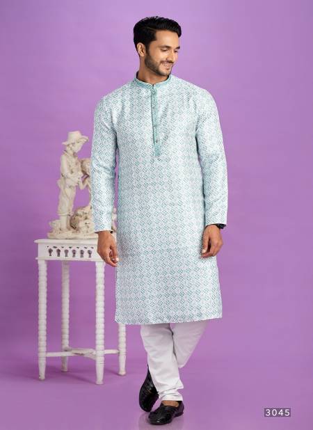 Teal Green Colour Occasion Mens Wear Pintux Stright Kurta Pajama Wholesale Exporters In India 3045