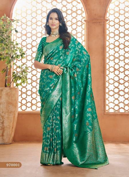 Teal Green Colour Savitri Vol 1 By Rajpath Soft Banarasi Silk Saree Wholesale Shop In India 970001