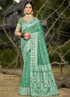 Teal Green Colour Silver Line Cotton By Bunawat Designer Wedding Saree Suppliers In India 1001