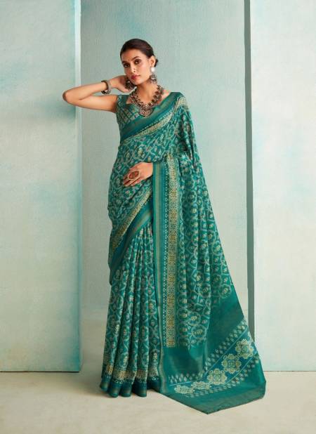 Teal Green Colour Suchitra Silk By Rajpath Handloom Weaving Saree Wholesale Online 360002