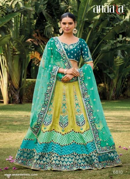 Teal Multi Colour Anaara 6800 Series By Tathastu Wedding Wear Designer Lehenga Choli Wholesale In India 6810