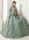 Teal Soft Net Heavy Embroidery Work Alizeh Wedding Wear Designer Party Wear and Bridal Lehenga Choli 1004