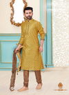 Tellow Banarasi Silk Readymade Mens Kurta Payjama 1806