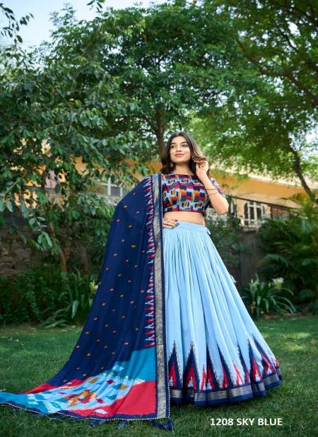 Tilakavati By LNB Tussar Silk Occasion Lehenga Choli Wholesale Online 1208 Sky Blue