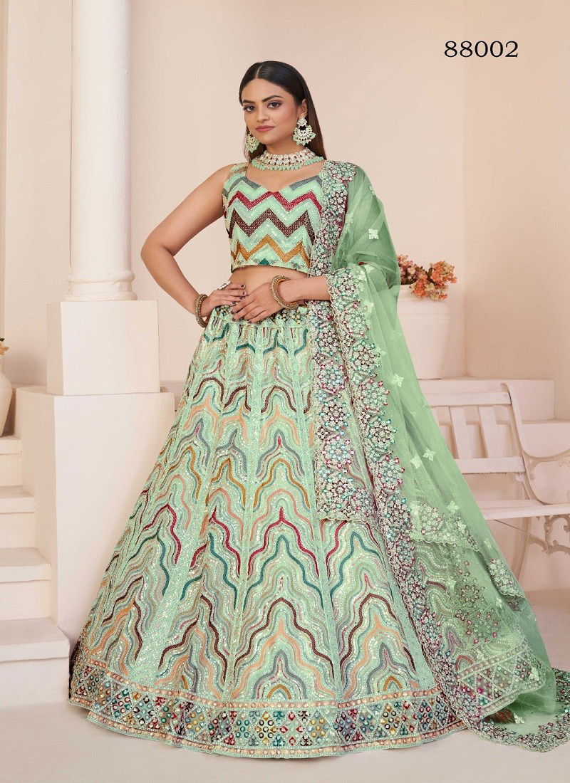 Turquiose Colour Volume 53 By Arya Designs 88001 To 88016 Series Designer Lehenga Choli Wholesalers In Delhi 88002