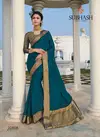 Turquoise Blue Subhash Spash vol4 Shor Pallu Designer Heavy Partwear Saree with Brocade Blouse 32508