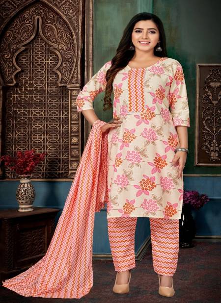 Tussar Colour N F Churidar 042 Printed Cotton Designer Kurti Bottom With Dupatta Catalog N F C 834