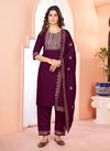 VT VT136 Designer Kurti With Bottom Dupatta Wholesale Clothing Distributors in India VT136 Wine