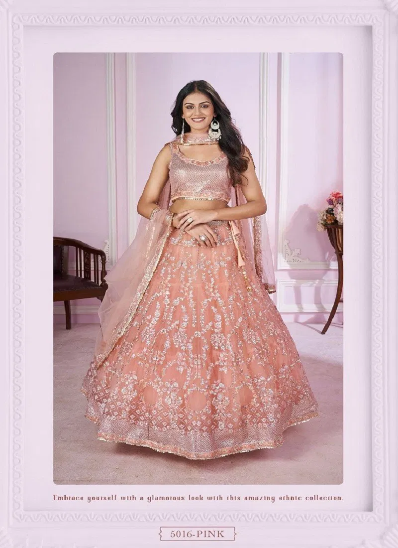 Vamika By Zeel Clothing Wedding Wear Lehenga Choli Suppliers In India 5016-Pink