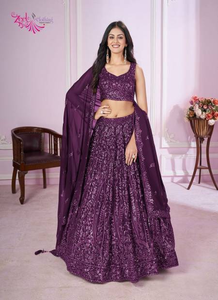 Vamika By Zeel Clothing Wedding Wear Lehenga Choli Suppliers In India 5090-Purple