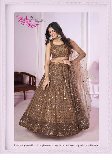 Vamika By Zeel Clothing Wedding Wear Lehenga Choli Suppliers In India 5110-Brown