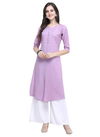 Light Pink Velentino Rayon Designer Party Wear Casual Wear Embroidery And Embellished Work Stylish Kurtis With Plazzo 451