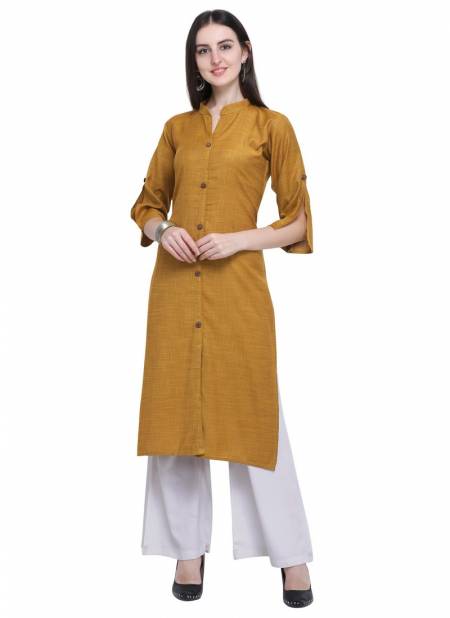 Yellow Colour Velentino Embellished Exclusive Designer Party Wear Kurti With White Plazzo 447