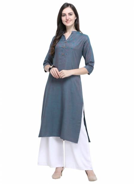 Blue Kurti With White Plazzo Velentino Rayon Designer Party Wear Embroidery Work Collections 453