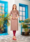 Purple Velentino Latest Jam Silk Party Wear Casual Designer Hand Work Stylish Kurtis 454
