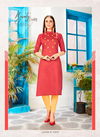 Red Handwork Elegant Velentino Latest Jam Silk Party Wear Casual Stylish Kurtis 456