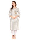 Multi Color Velentino Rayon Jari Lining Hand Embroidery Designer Work Kurtis 460