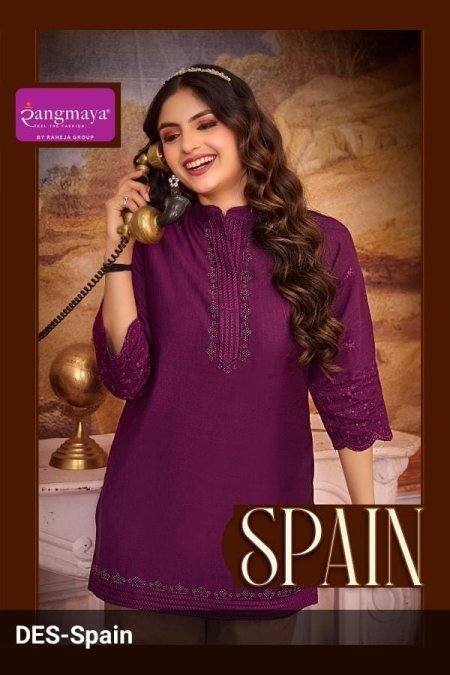 Spain By Rangmaya Vertican Short Tunic Ladies Top