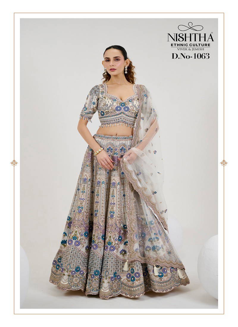 White And Blue Colour Nishtha Bridal Vol 2 By Nishtha Designer Lehenga Choli Wholesale Online 1063