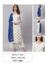 White And Blue Janasya Readymade Suits Catalog 242