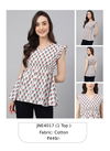White And Brown Colour Janasya Fancy Wear Ladies Top Catalog 4017