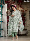 White And Green Colour Label Khoj 9601 To 9610 Embroidery Designer Readymade Suits Suppliers In India 9606