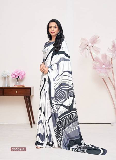 White And Grey Vivanta Silk 31st Edition By Ruchi 30501A To 30506B Saree Manufacturers 30502A Catalog