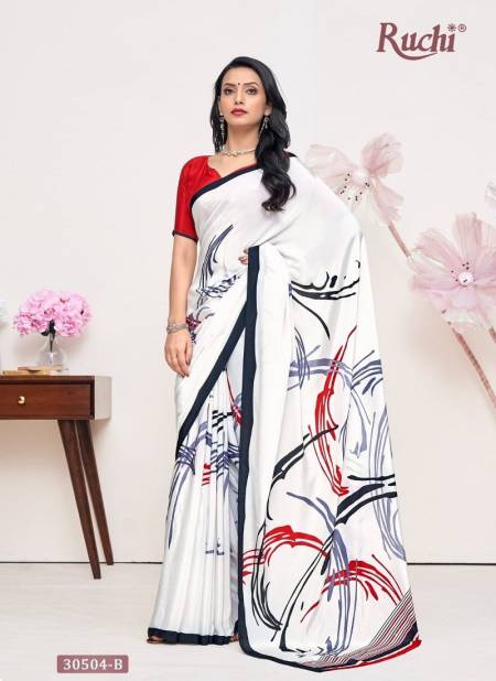 White And Multi Colour Vivanta Silk 31st Edition By Ruchi 30501A To 30506B Saree Manufacturers 30504B Catalog