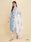 White And Sky Colour Tanisha Vol 2 By Stylishta Cotton Printed Kurti With Bottom Dupatta Orders In India 1015