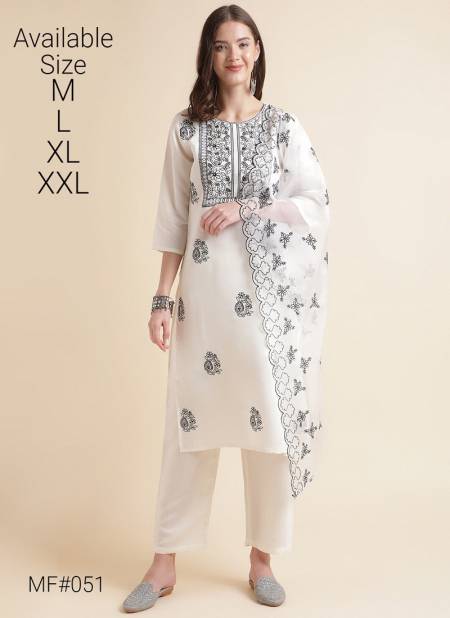 White Black Colour Mesmora Occasion Wear Readymade Silk Suits Wholesale Market In Surat With Price MF051
