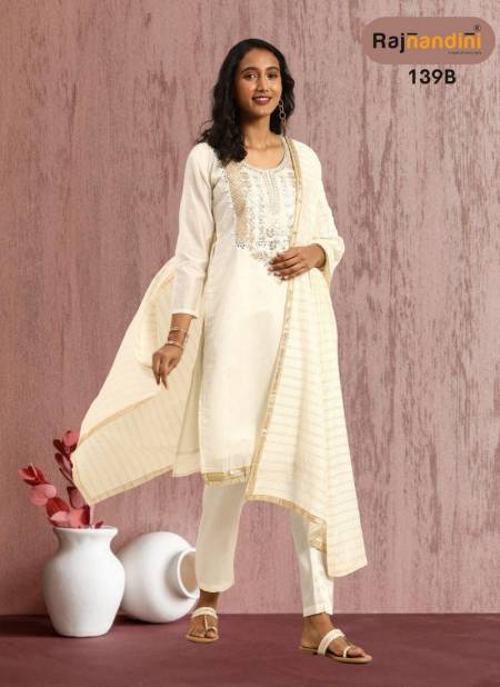 White Colour Chitra 1 Designer Salwar Suit Catalog 139 B