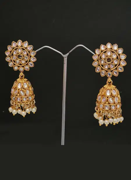 White Colour Fancy Wear Designer 150 To 161 Earrings Catalog 173 Catalog