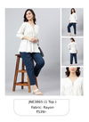 White Colour Janasya Ladies Top Catalog 3685