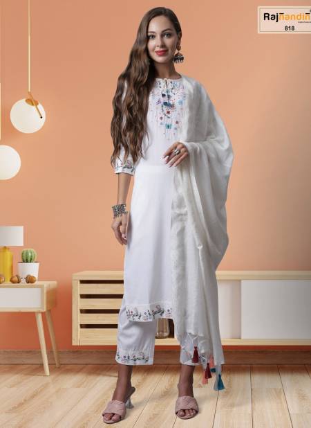 White Colour Kaveri By Rajnandini Designer Salwar Suit Catalog 818