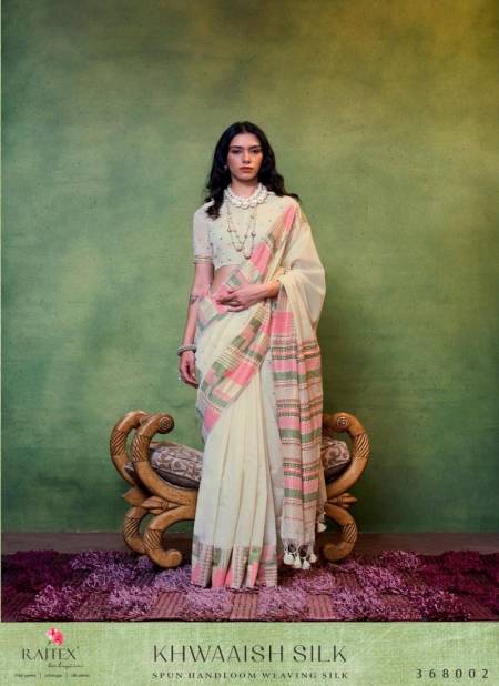 White Colour Khwaaish Silk By Rajtex Mal Spun Cotton Printed Saree Suppliers In Surat 368002