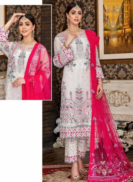 White Colour Maria Vol 1 Wholesale Pakistani Salwar Suit Catalog 2093