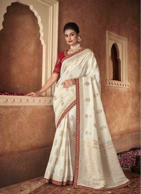 White Colour Meera 1 By Anmol Wedding Sarees Catalog 7002