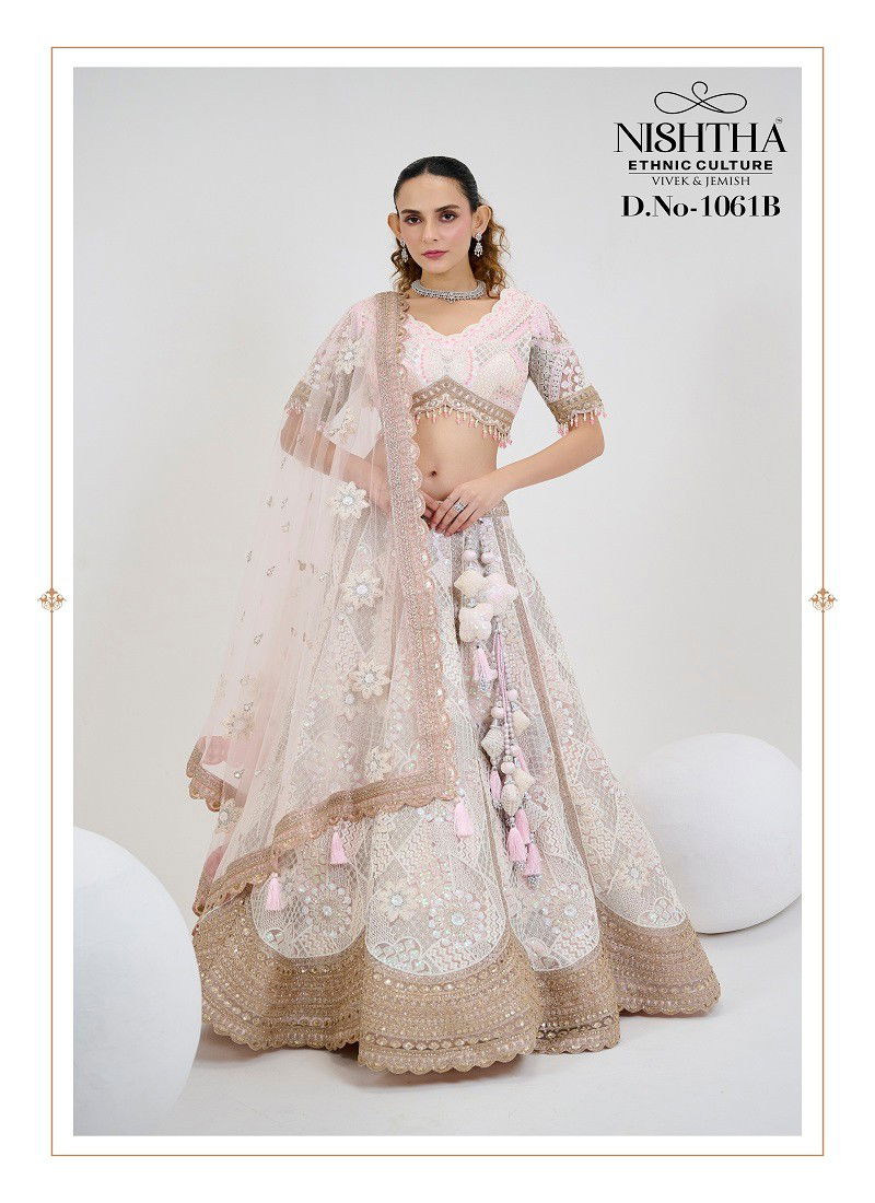 White Colour Nishtha Bridal Vol 2 By Nishtha Designer Lehenga Choli Wholesale Online 1061B